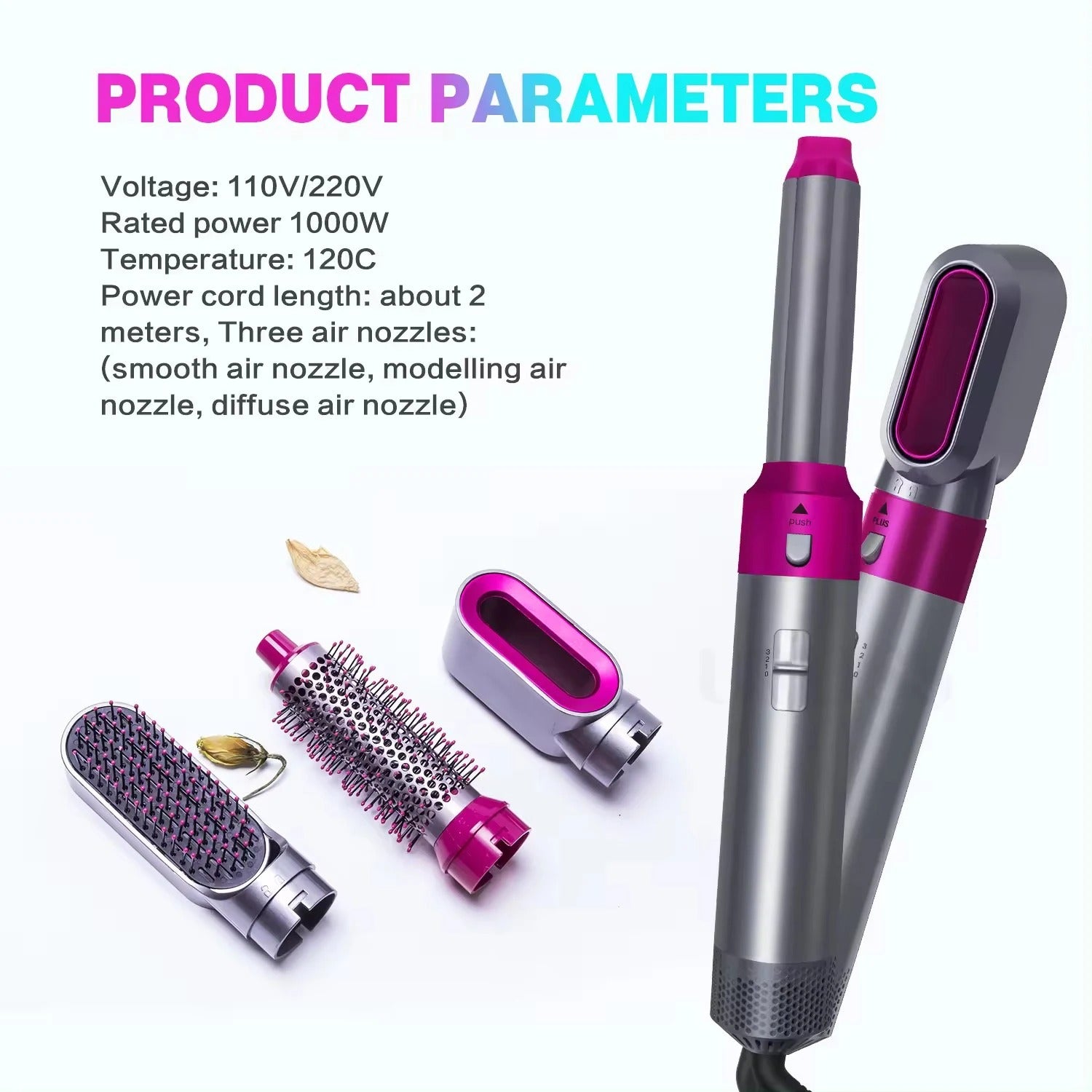 5-in-1 Hair Dryer Brush Set with Straightener and Curler