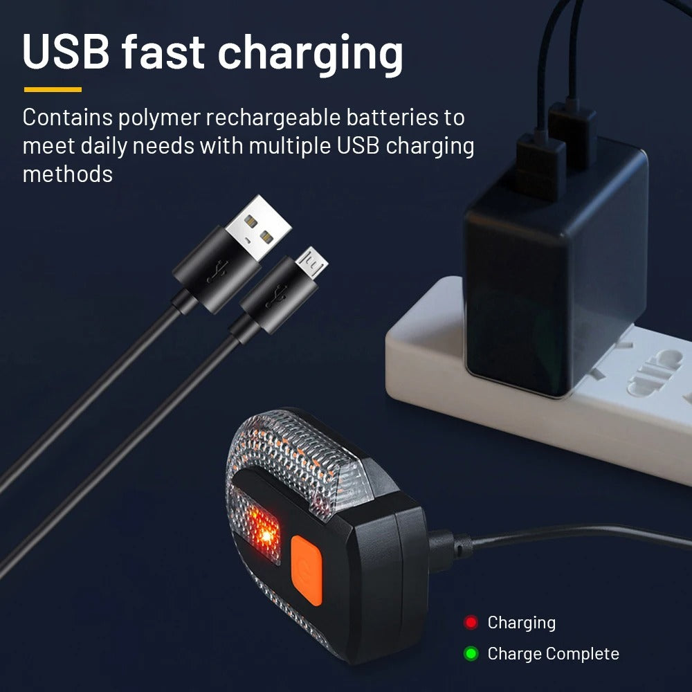 Remote Control Bicycle Taillight – USB Rechargeable LED Turn Signal & Brake Warning Light