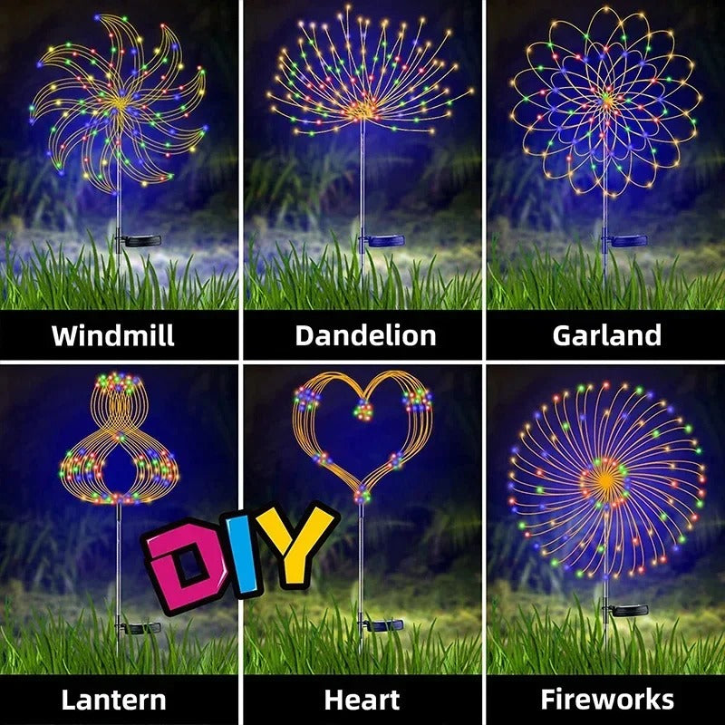 Solar LED Firework Fairy Lights [4x pack]