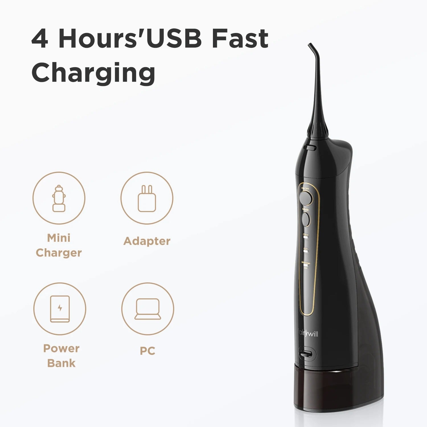 Rechargeable Portable Water Flosser 300ML Oral Irrigator for Teeth