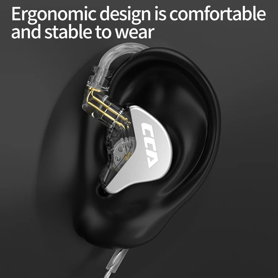 CCA CRA In-Ear Monitor Headphones – Wired IEM Earphones with Ultra-Thin Diaphragm & Deep Bass Sound