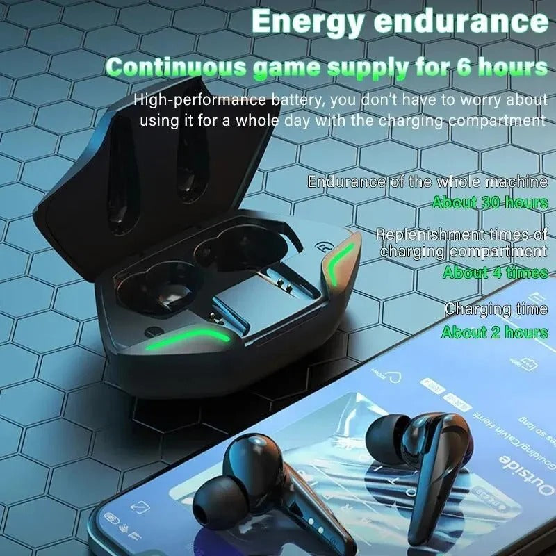 Pro Gaming Earbuds – Wireless Bluetooth 9D Stereo Earphones with Mic & Bass Sound for Gamers