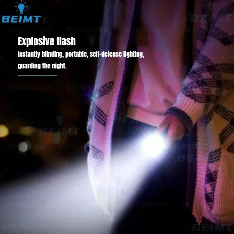 LED Flashlight Super Bright Rechargeable Waterproof Torch with Cap Clip