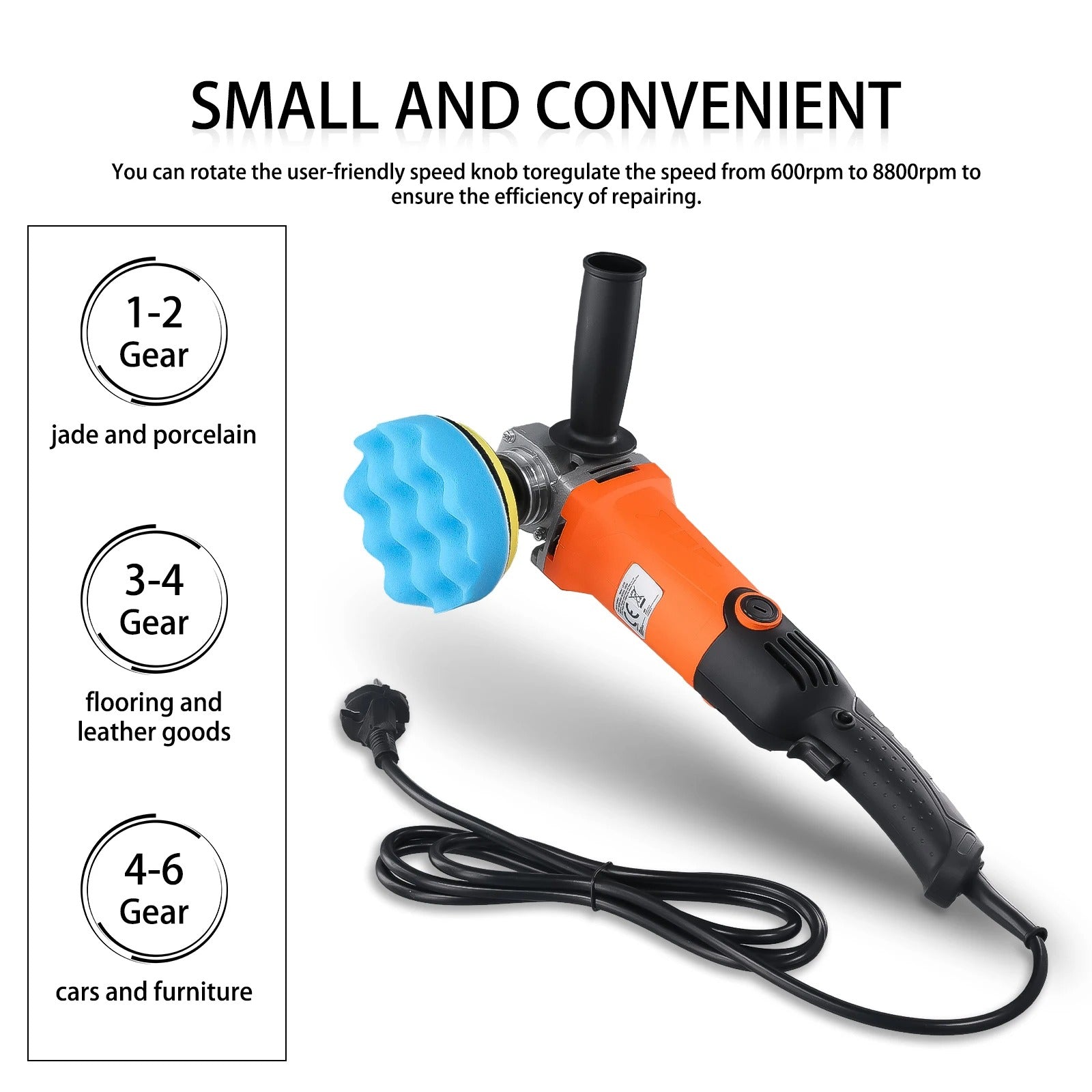 Rotary Car Buffer Polisher – 8800RPM Waxer