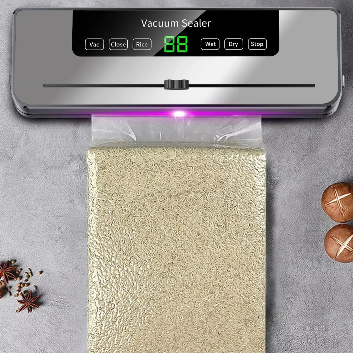 Electric Vacuum Sealer with Built-In Cutter