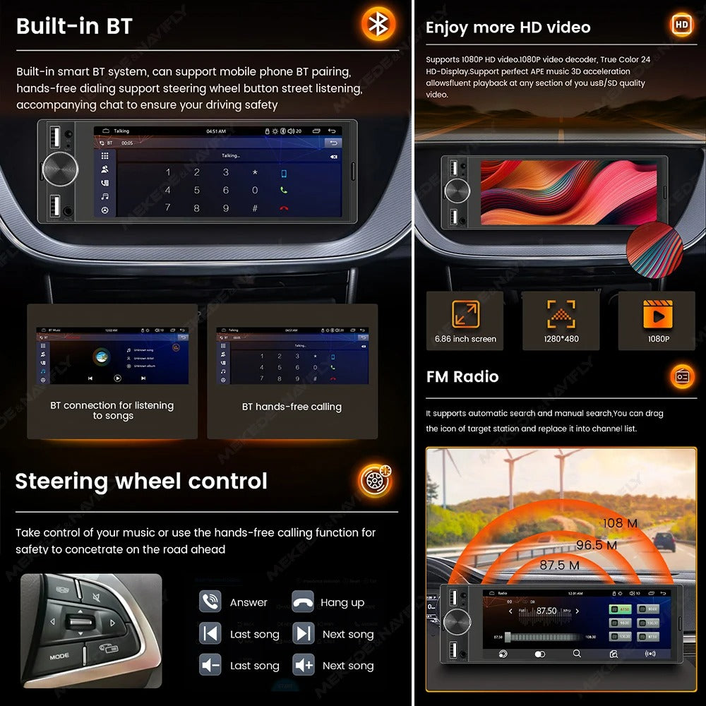 Car Stereo – CarPlay & Android Auto Multimedia MP5 Player