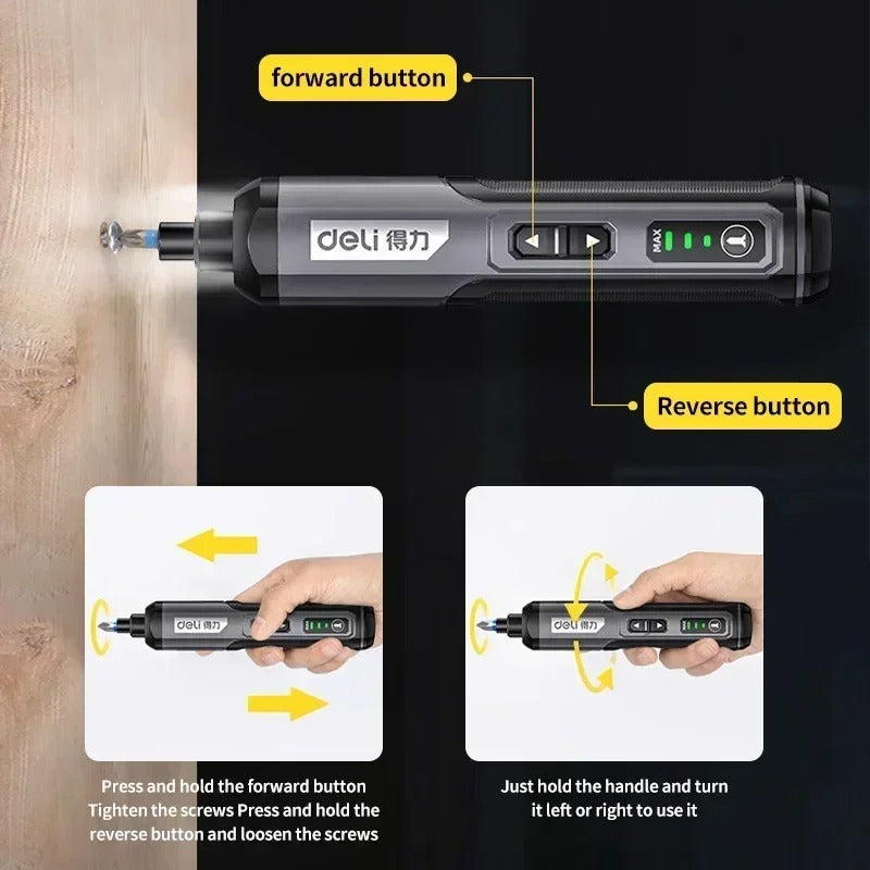 Cordless Electric Screwdriver Rechargeable 4V Mini Drill Lithium Battery