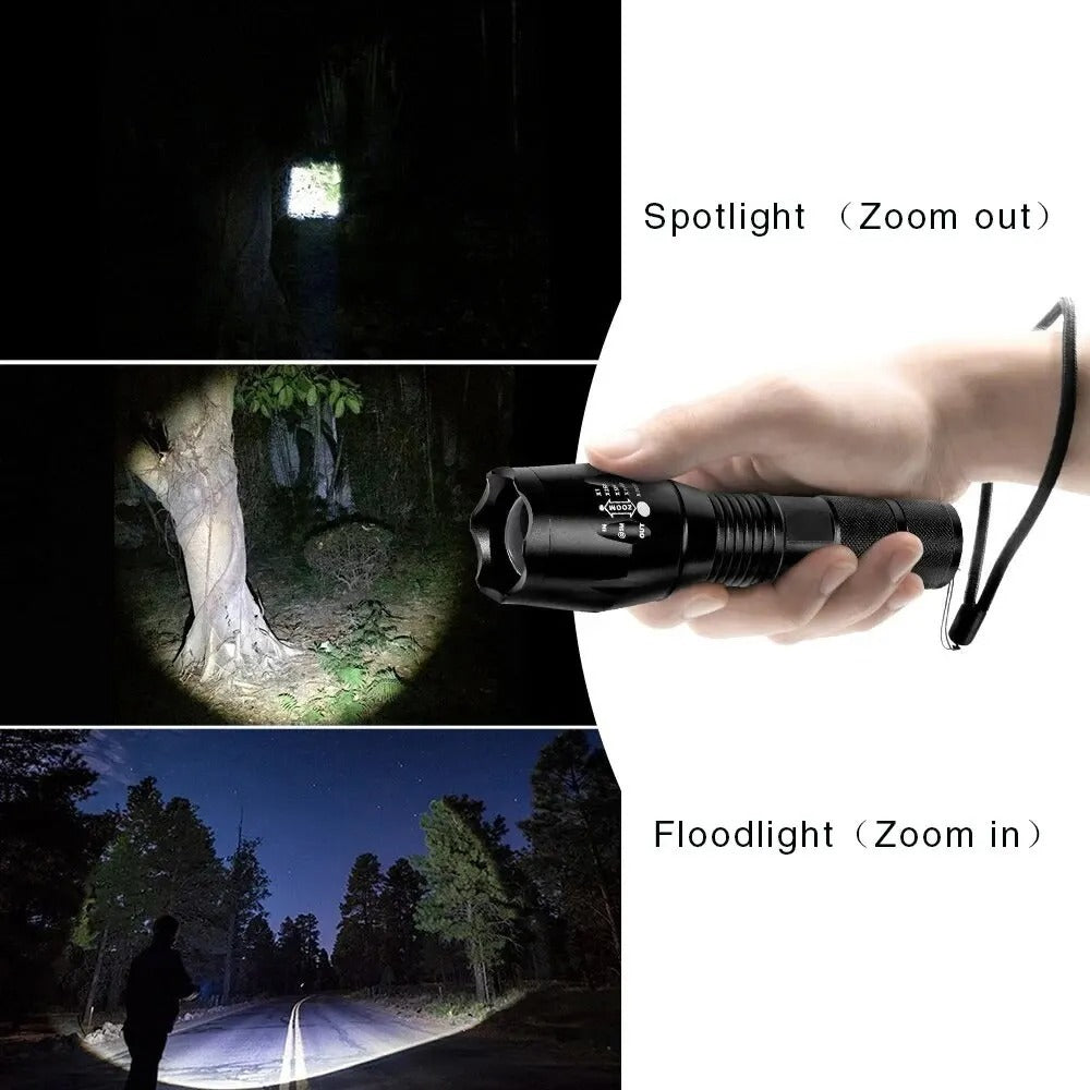 High-Power LED Camping Torch – Zoomable Waterproof Flashlight