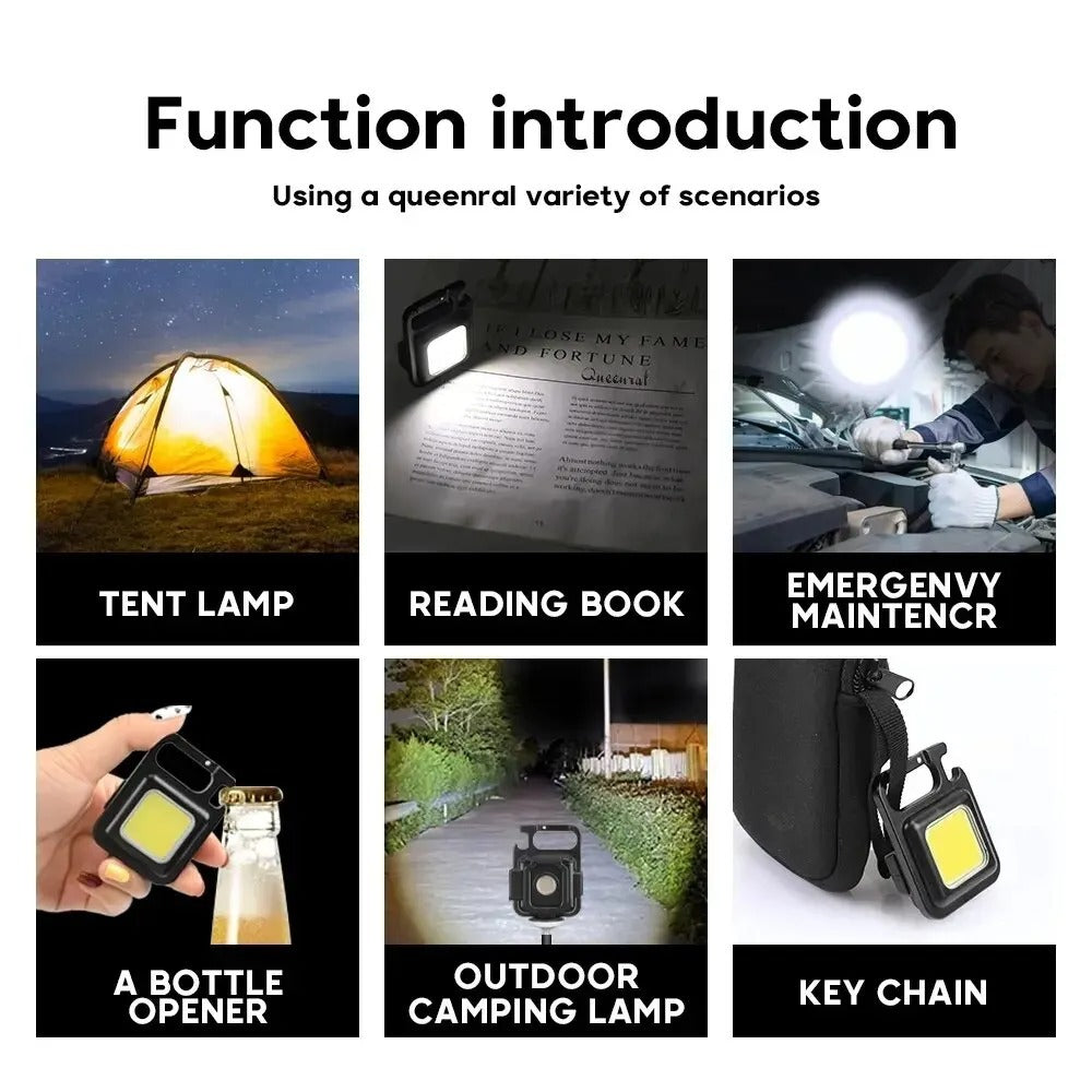 Multifunctional Mini LED Flashlight Keychain – Portable camping Light