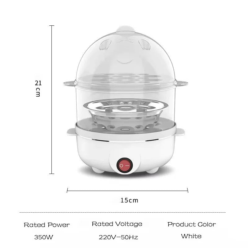 Multifunctional Electric Egg Boiler – Double Layer Steamer & Poacher