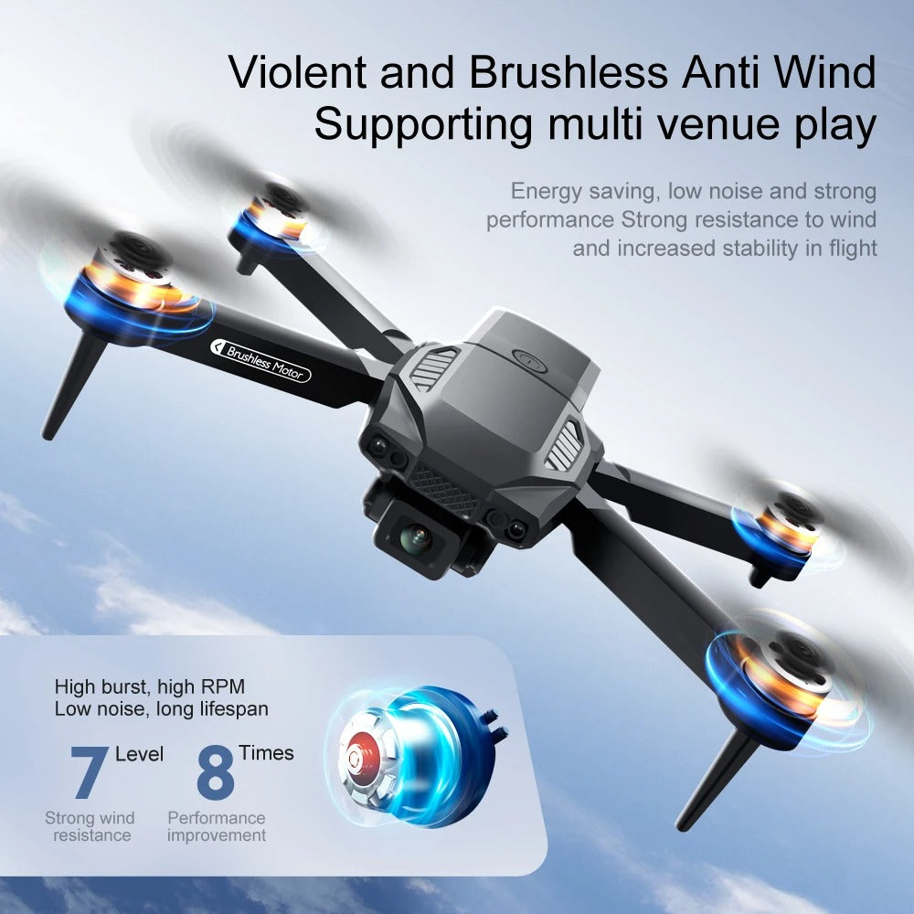 Professional Dual Camera Drone – 1080P HD WiFi FPV Foldable Quadcopter with Wide-Angle Lens & Brushless Motors