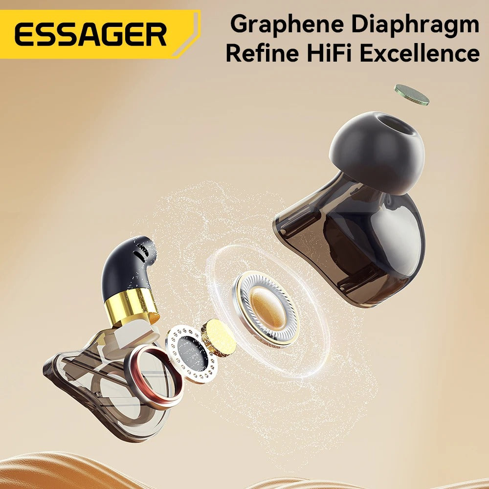 Wired In-Ear Headphones – HiFi Stereo Earbuds with Mic, Bass Boost & Noise Cancelling (3.5mm & Type-C)