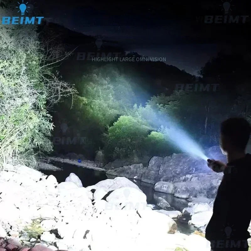 LED Flashlight Super Bright Rechargeable Waterproof Torch with Cap Clip