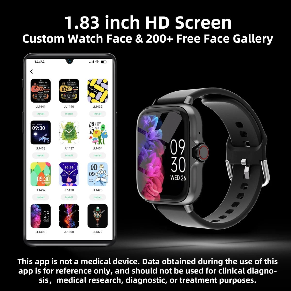 Waterproof Smart Watch – Touchscreen Fitness Tracker
