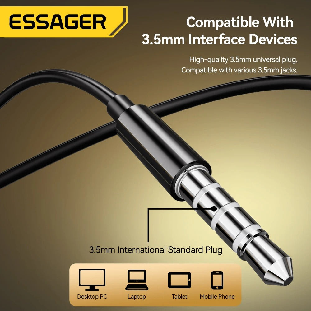 3.5mm Wired Earphones – In-Ear Headset with Mic