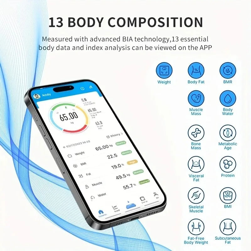 Smart Bluetooth Weight Scale for Body Metrics & Health Tracking