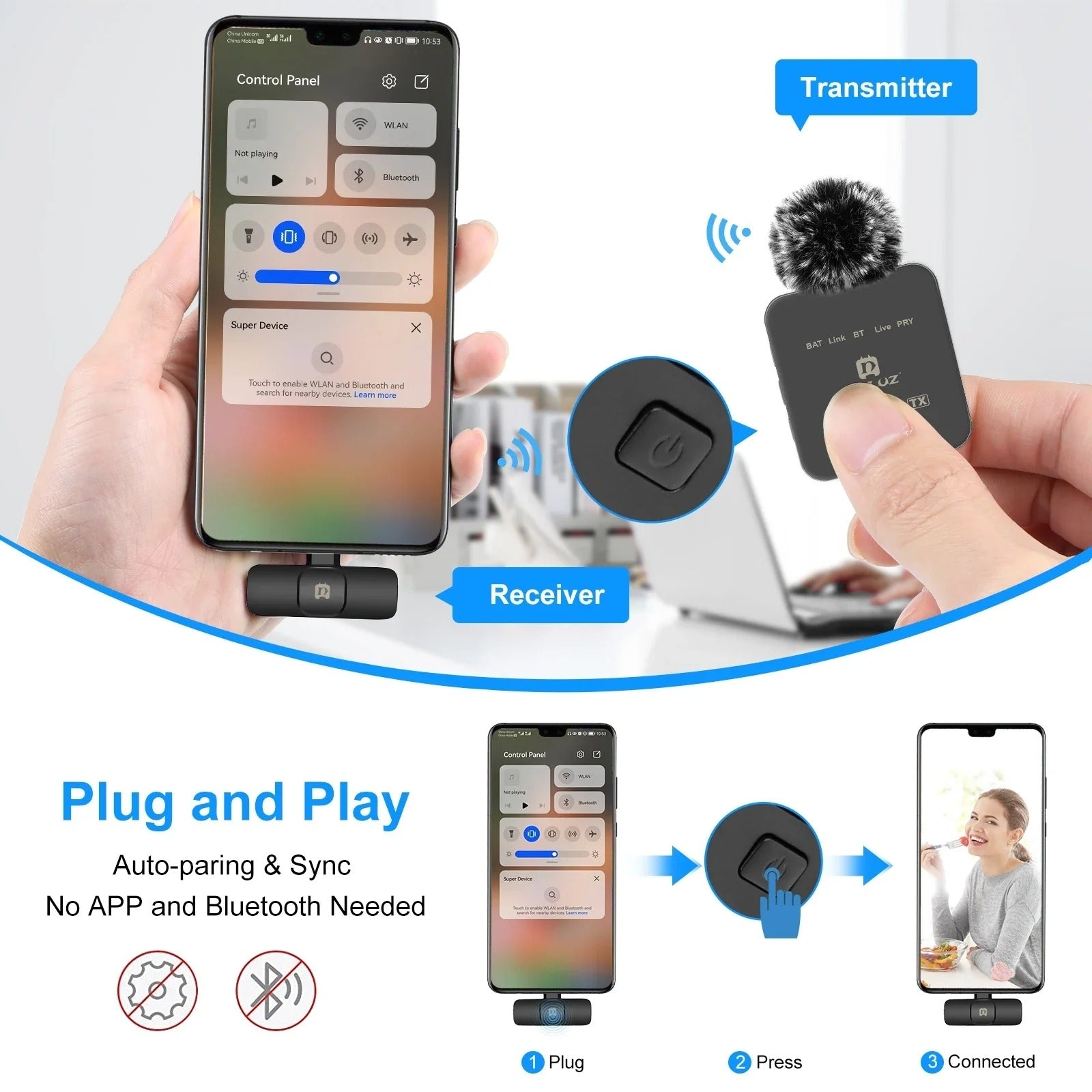 Wireless Lavalier Microphone – Portable Mini Mic
