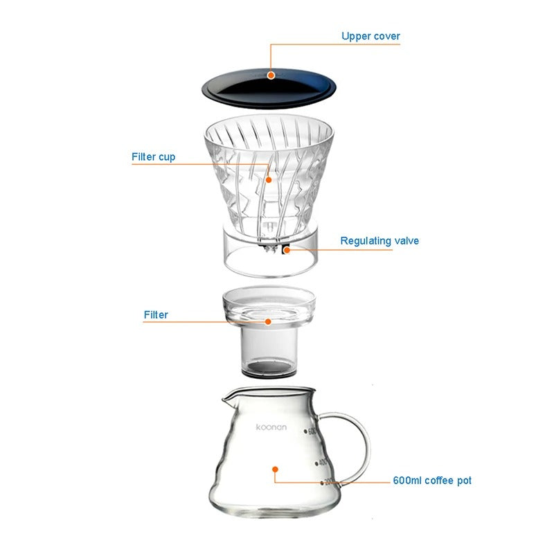 Glass Cold Brew Drip Coffee Maker with Reusable Filter