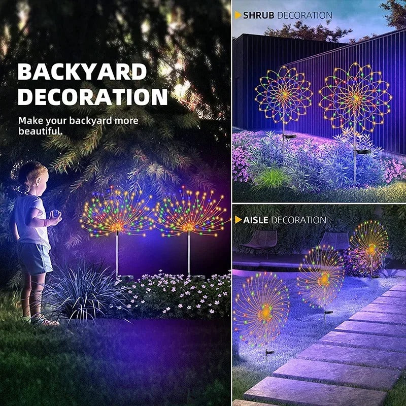 Solar LED Firework Fairy Lights [4x pack]