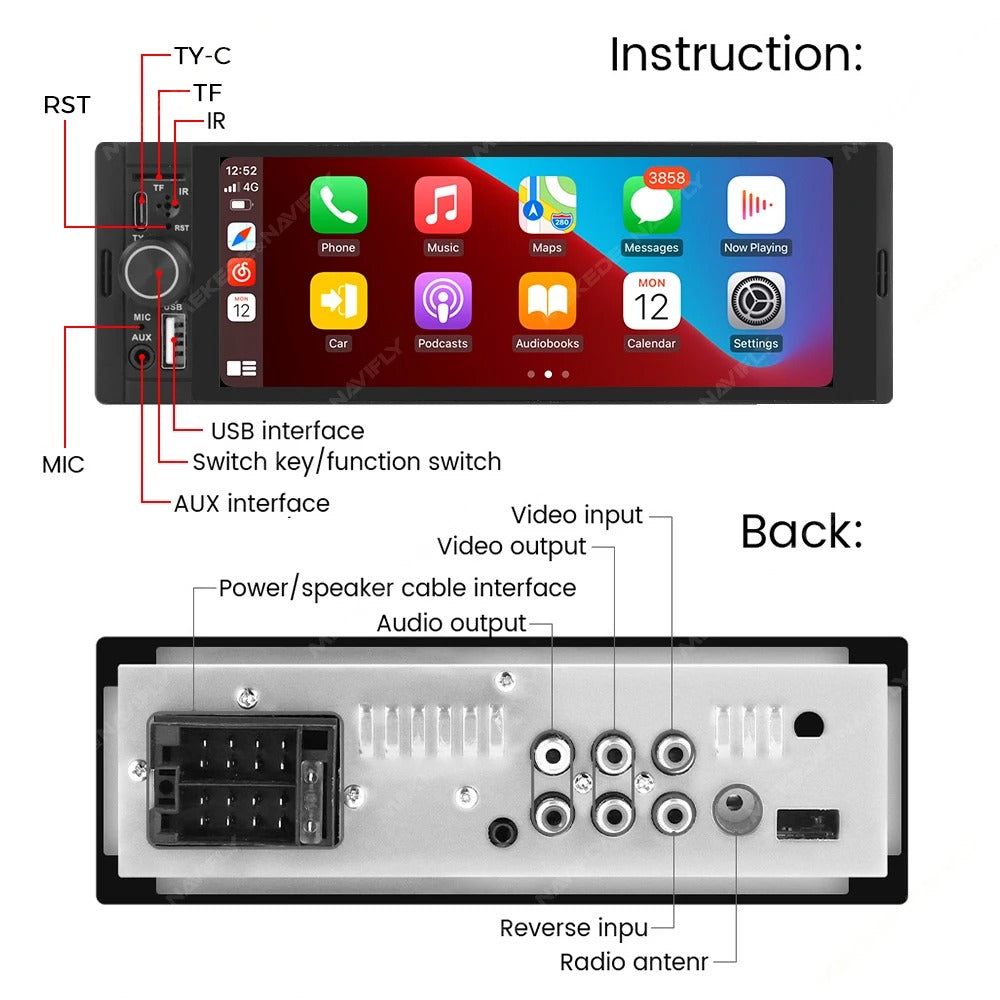 Car Stereo – CarPlay & Android Auto Multimedia MP5 Player