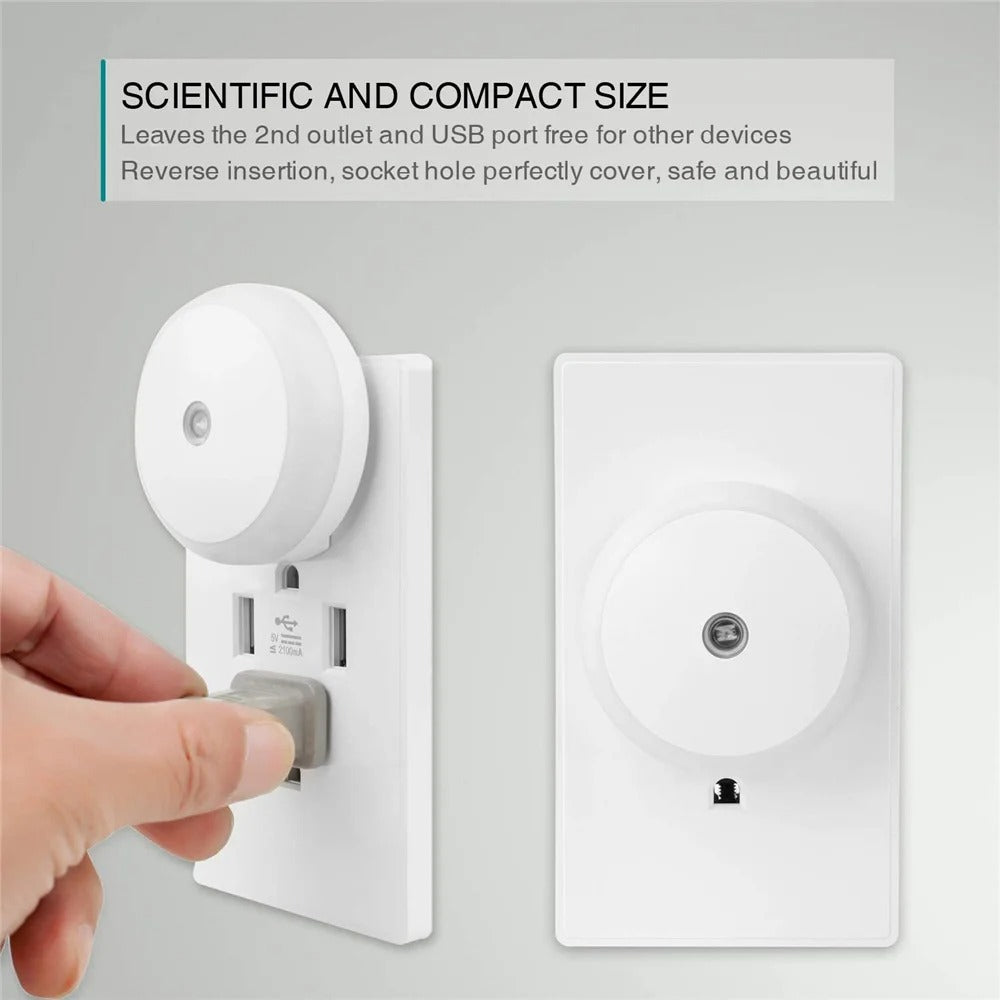 Smart Sensor LED Night Light – Plug-In Wall Lamp