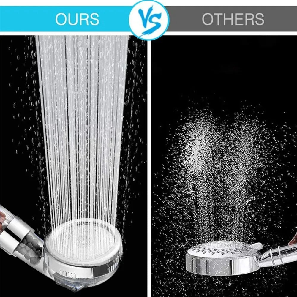 3-Function High Pressure SPA Shower Head – Water-Saving with Filter