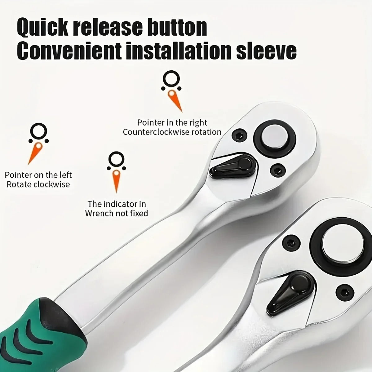 Socket Sleeve Wrench Set – 1/4", 3/8", 1/2" Ratchet Spanner Tool Kit for Car Repair, Auto Maintenance & Hand Tool Use