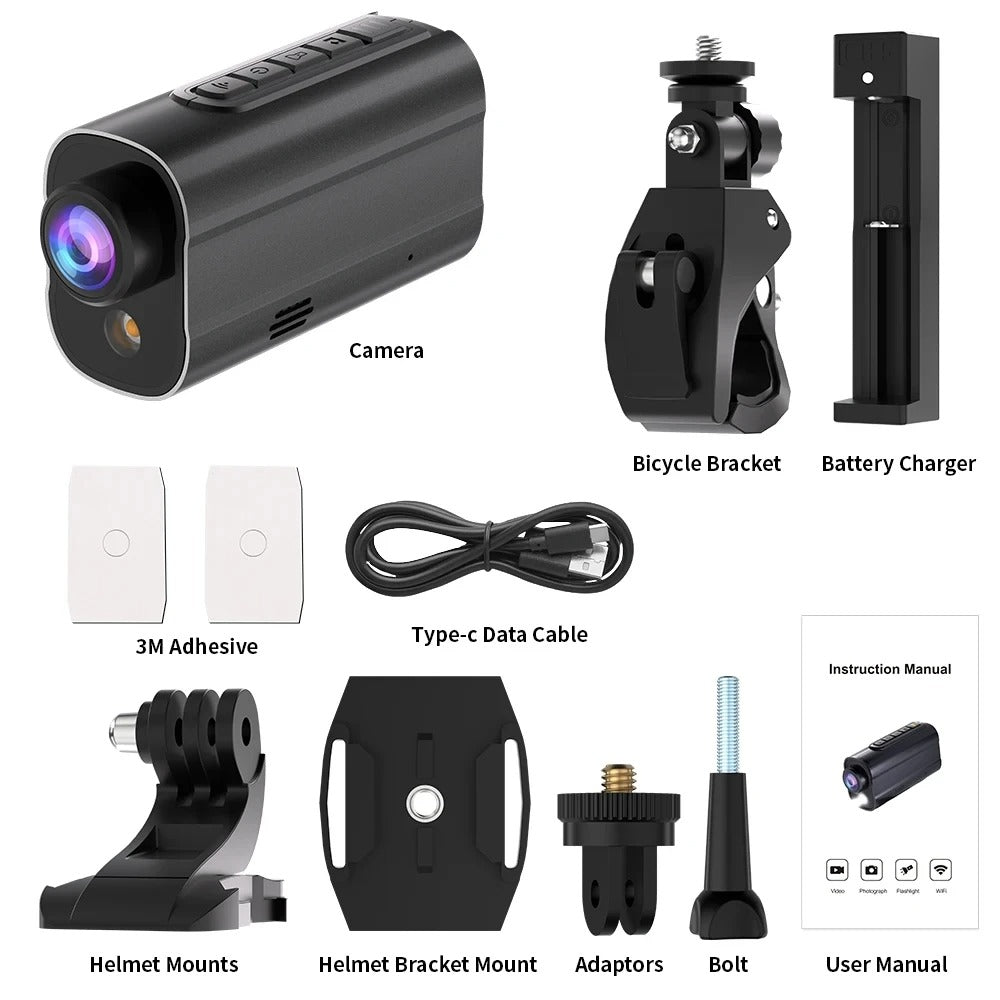 5K Helmet Action Camera – WiFi Sport DV with LED & Anti-Shake for Bike & Motorcycle