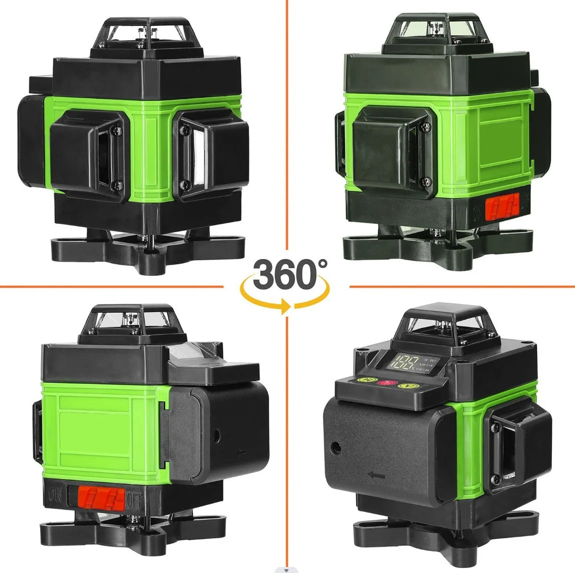 4D Green Laser Level – 16/12 Line Self-Leveling Tool