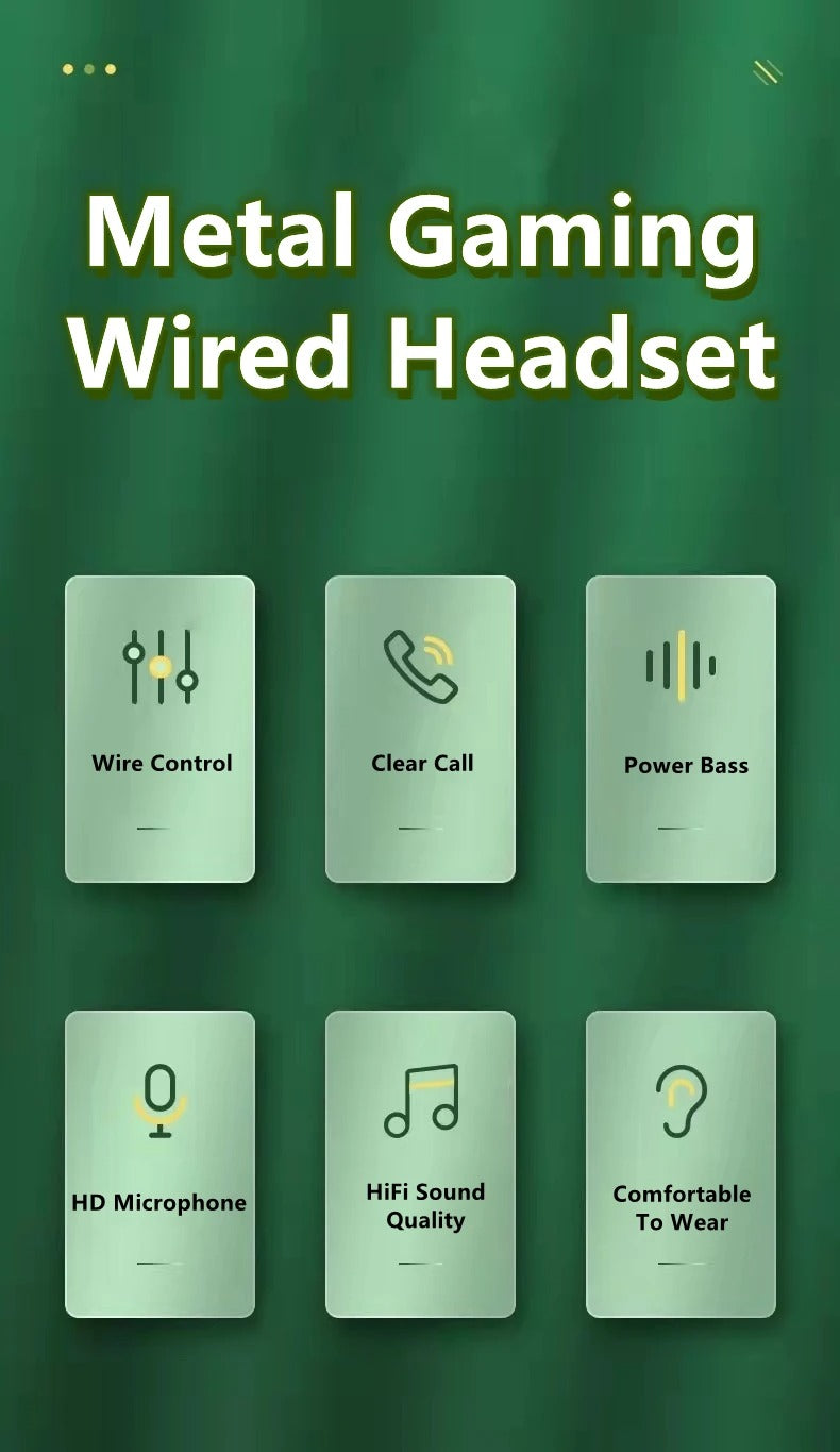 Pro Wired Gaming Earphones with Dual Microphones