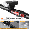 USB Rechargeable Bike Light Set – Front LED Headlight & Rear Taillight