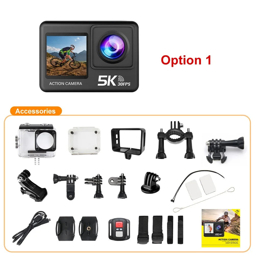 5K Waterproof Action Camera with 4K60FPS, Touch Screen & Wi-Fi