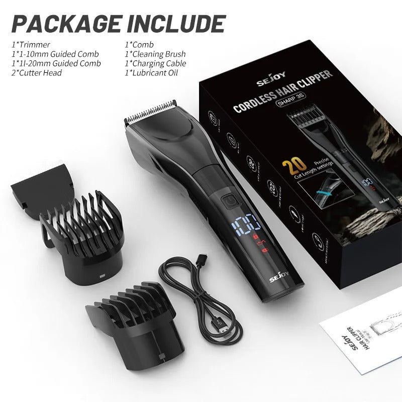 Professional Electric Hair Clipper Kit for Men Rechargeable Trimmer