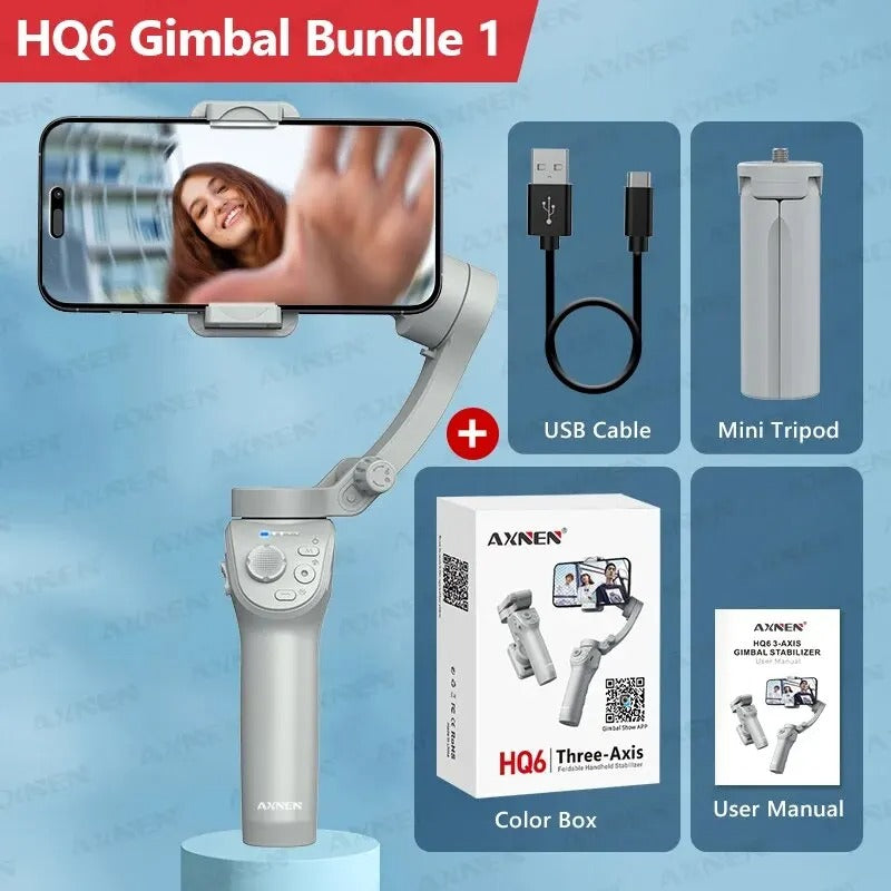 HQ6 3-Axis Gimbal Stabilizer – Handheld Phone Stabilizer