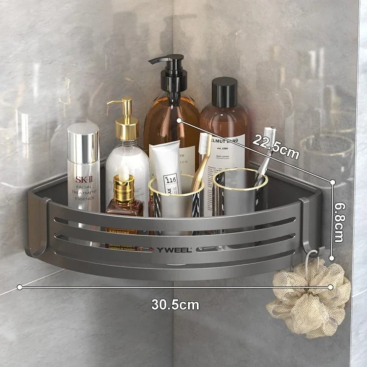 Wall-Mounted Aluminum Bathroom Corner Shelf