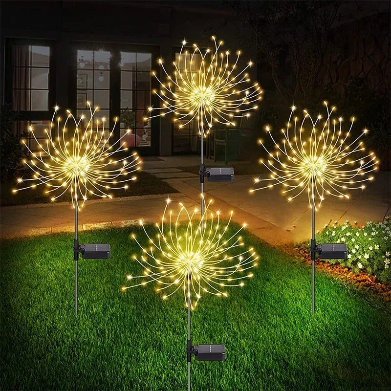 Solar LED Firework Fairy Lights [4x pack]