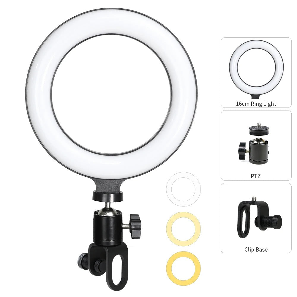 6.3-Inch LED Ring Light Round Lamp for Selfie & Live Streaming