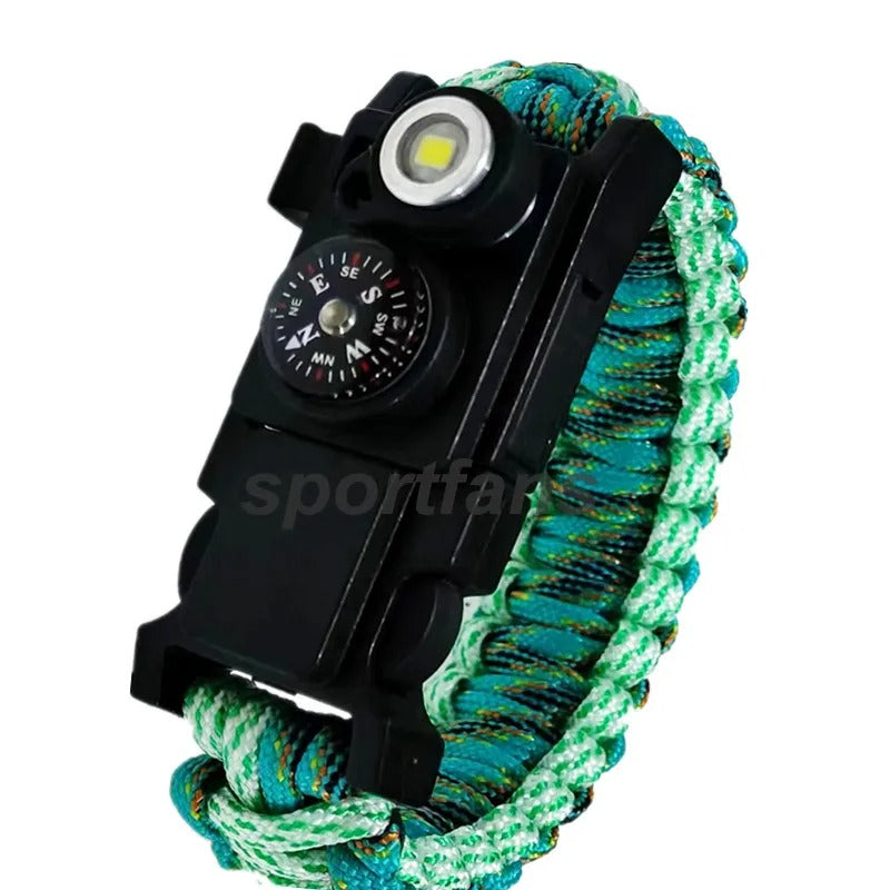 Waterproof Survival Paracord Bracelet with LED Light
