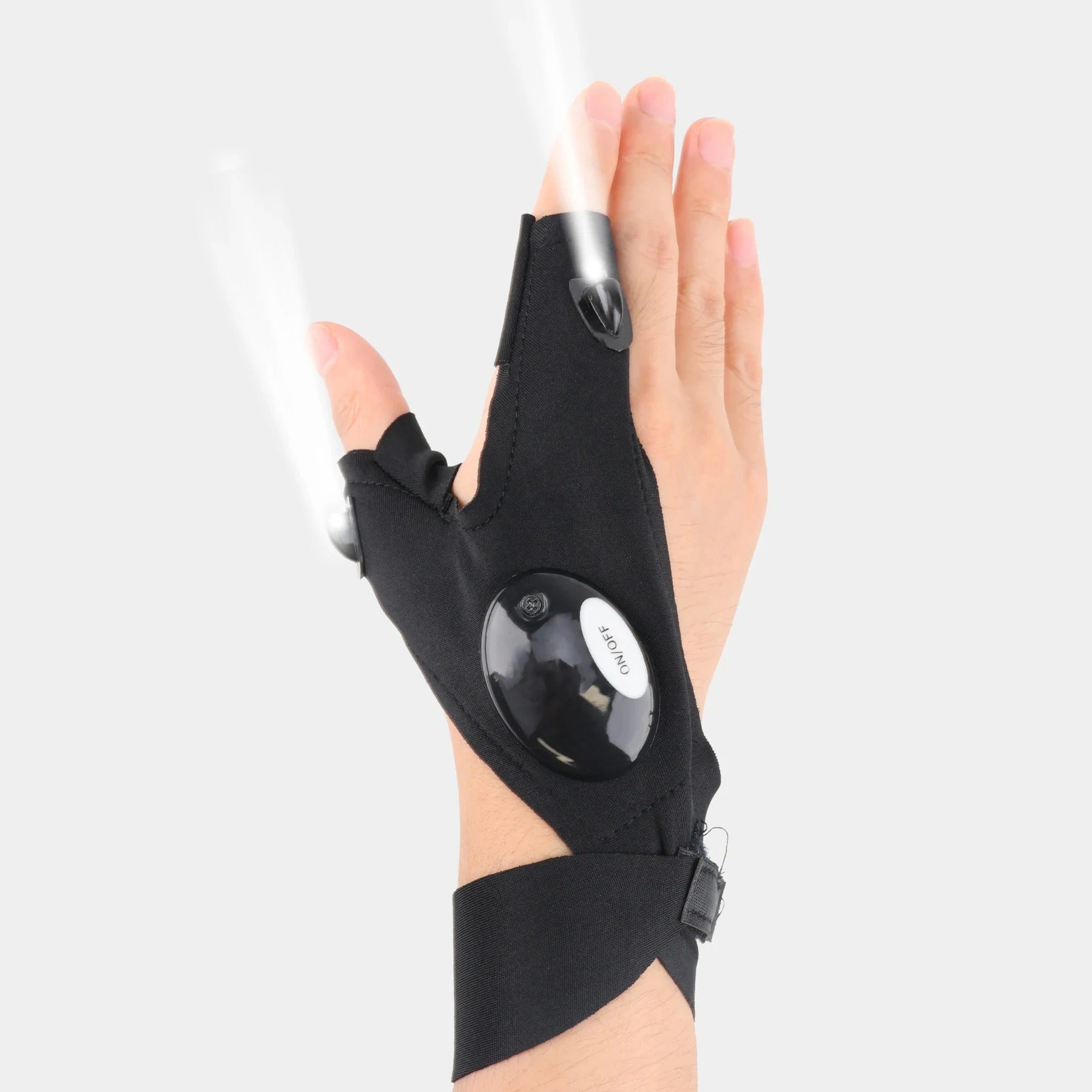 LED Half Finger Flashlight Glove Waterproof