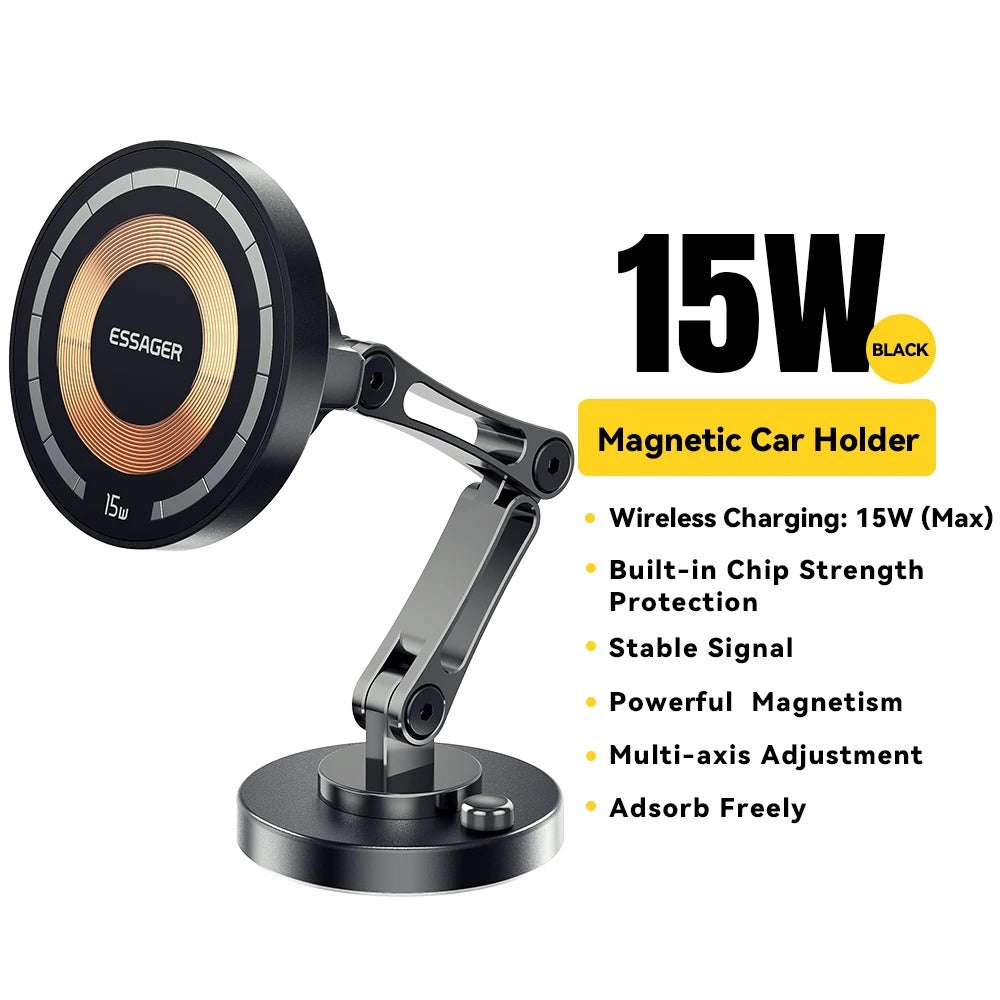 Magnetic Wireless Car Charger – 15W Fast Charging