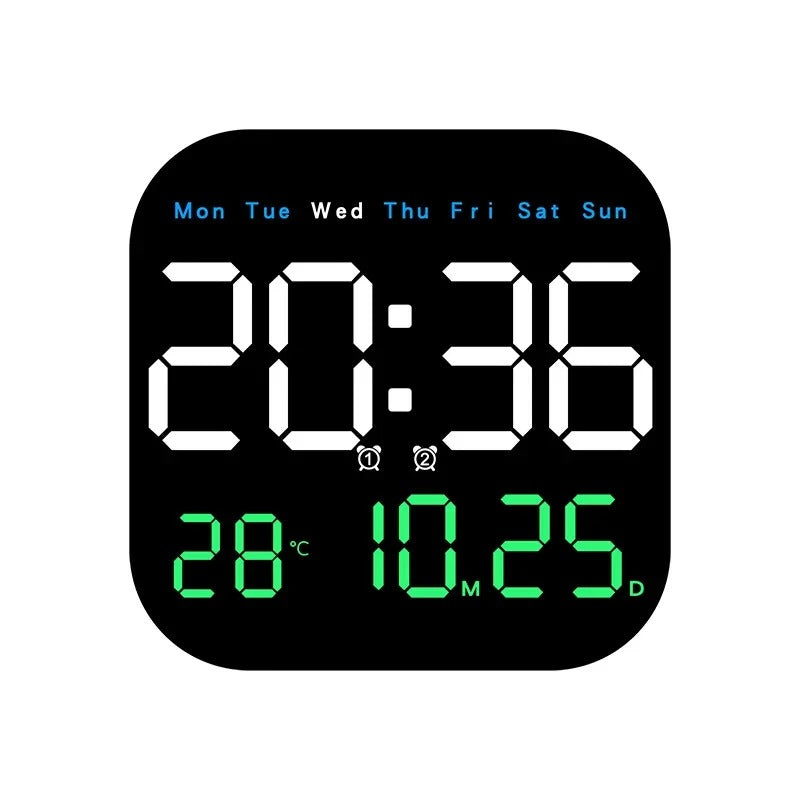 Digital Wall Clock with LED Alarm Clock