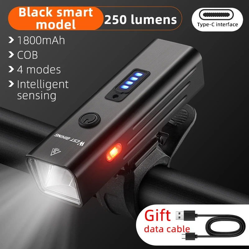 USB Rechargeable Bike Light Set – Front Cycling Headlight & Rear Warning Light