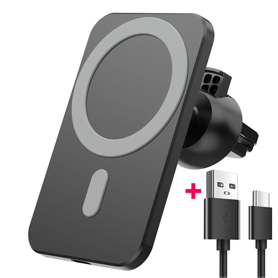 Wireless Magnetic Car Charger – 30W Fast Charging Phone Holder for