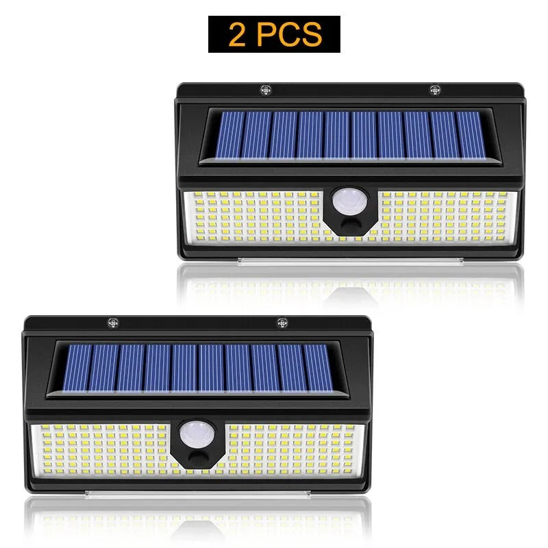 190 LED Solar Wall Light Outdoor Waterproof with Motion Sensor