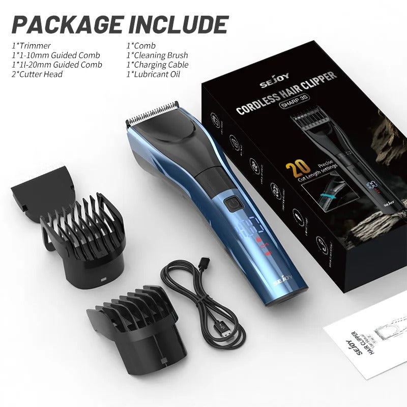 Professional Electric Hair Clipper Kit for Men Rechargeable Trimmer