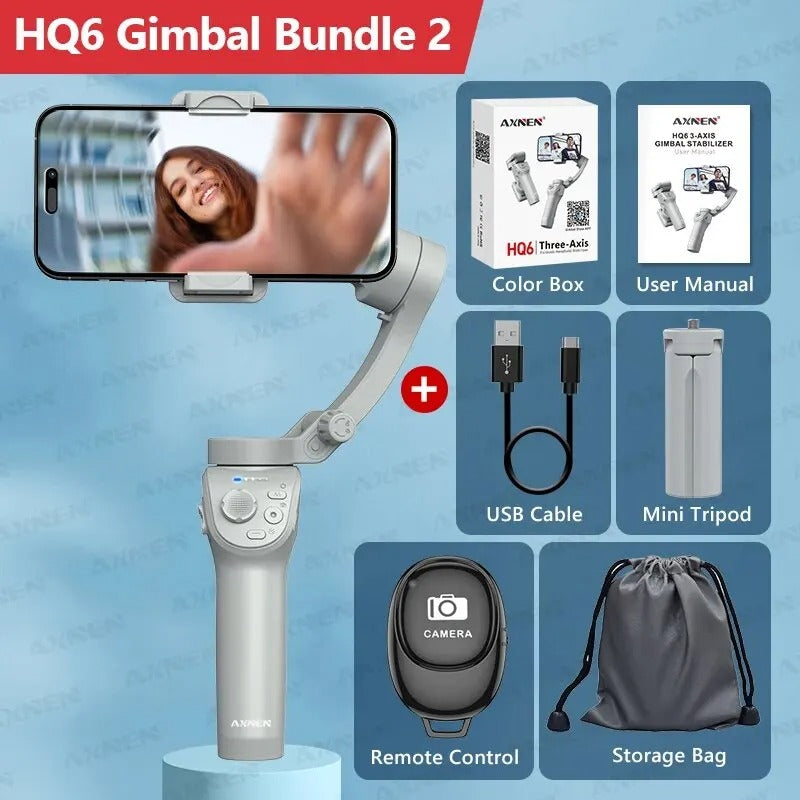 HQ6 3-Axis Gimbal Stabilizer – Handheld Phone Stabilizer
