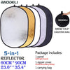 24-Inch 5-in-1 Collapsible Photography Reflector - Portable Light Diffuser