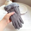 Women’s Winter Plush Gloves Fashionable Warm Suede with Touchscreen Capability