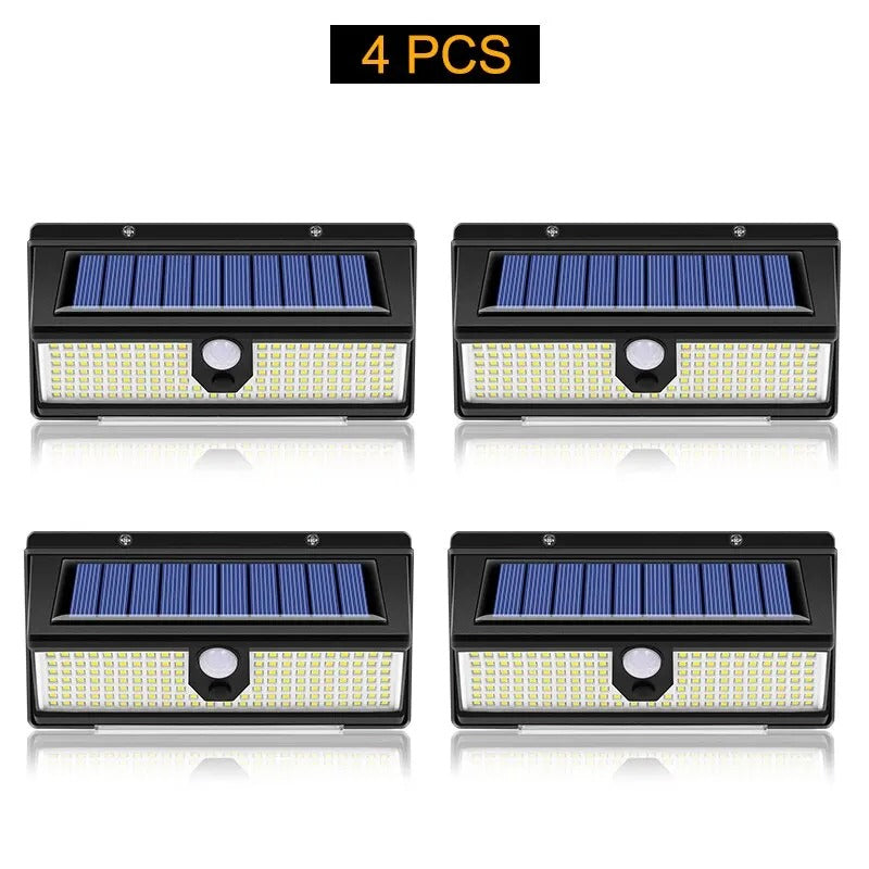 190 LED Solar Wall Light Outdoor Waterproof with Motion Sensor