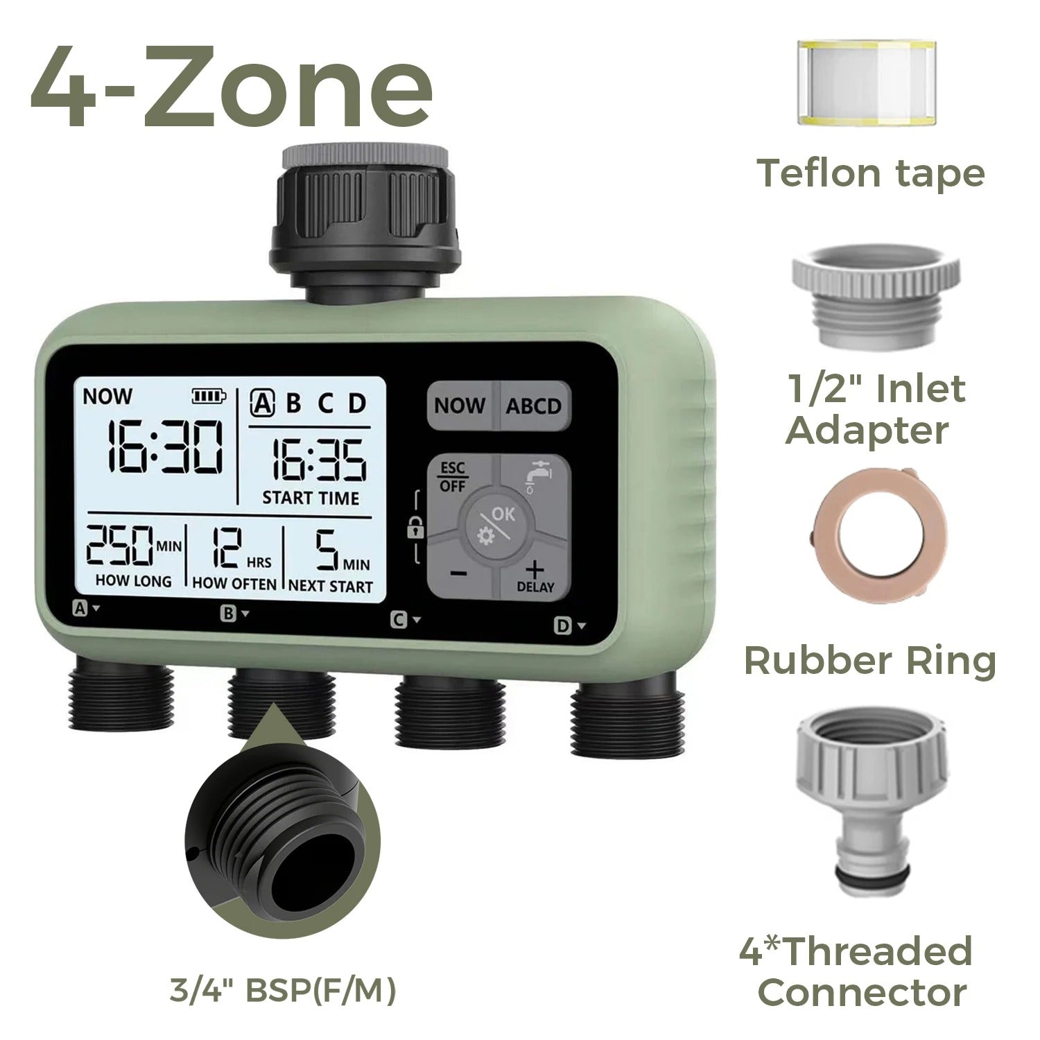 3-Zone Garden Irrigator Water Timer
